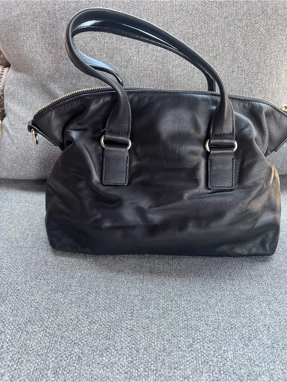 Kate Spade Hampton Road Janie Black Leather Satchel Crossbody Shoulder Bag Purse